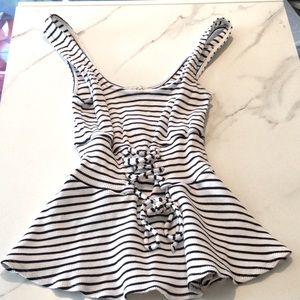 Express black and white corset top, XS
